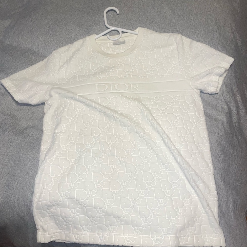 DIOR OBLIQUE  Terry Cotton Jacquard white r-shirt